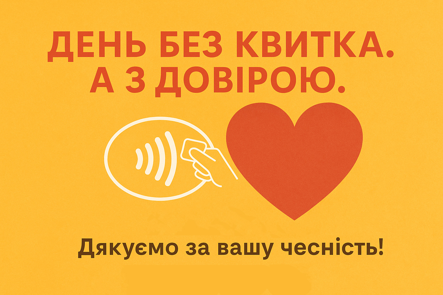 День без квитка. А з довірою.